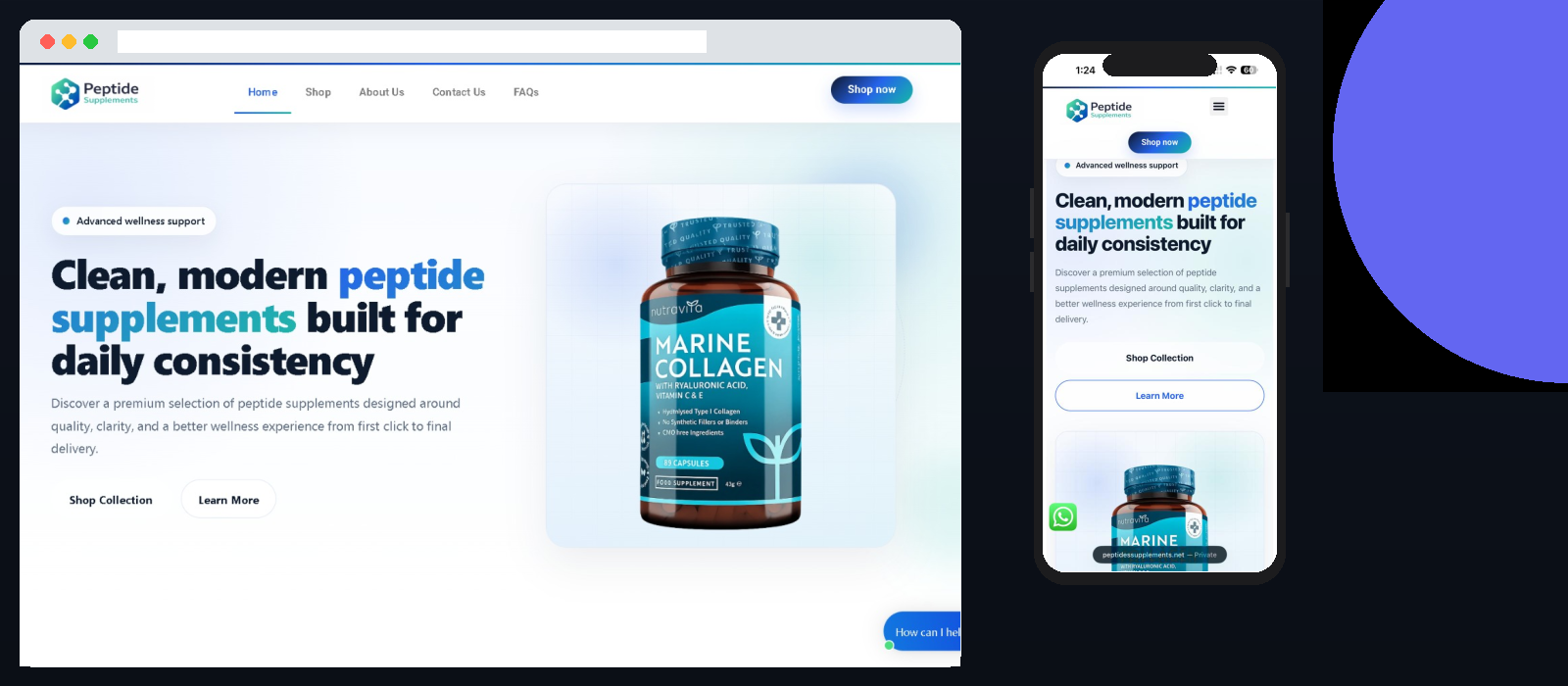 Peptides Supplements – Business Website Website by Larry Technologies