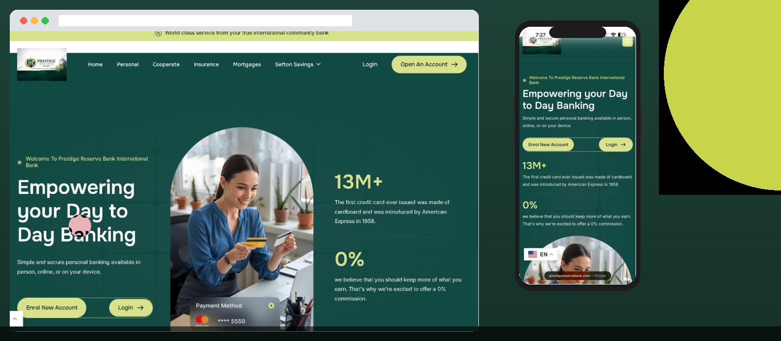 Prestige Reserve Bank – Web Design by Larry Technologies