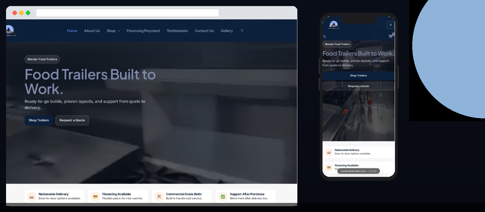 Wander Food Trailers – Web Design by Larry Technologies