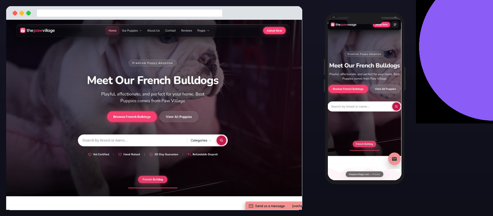 The Paw Village – Pet Service Website by Larry Technologies