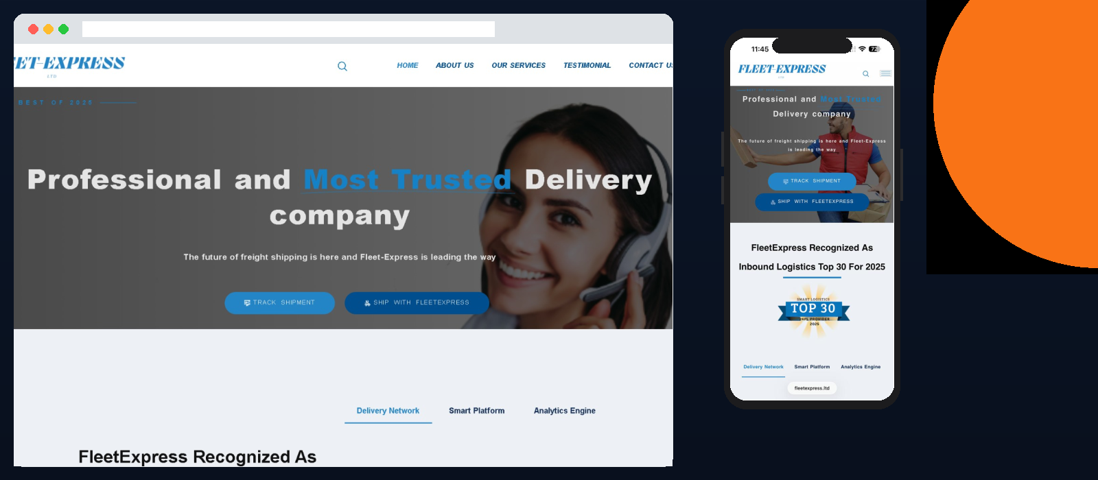 LogiFlow Freight Website – Delivery Service Website by Larry Technologies